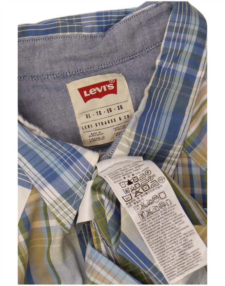Cămașă de flanel pentru bărbați LEVI'S XL, bumbac cu carouri multicolore