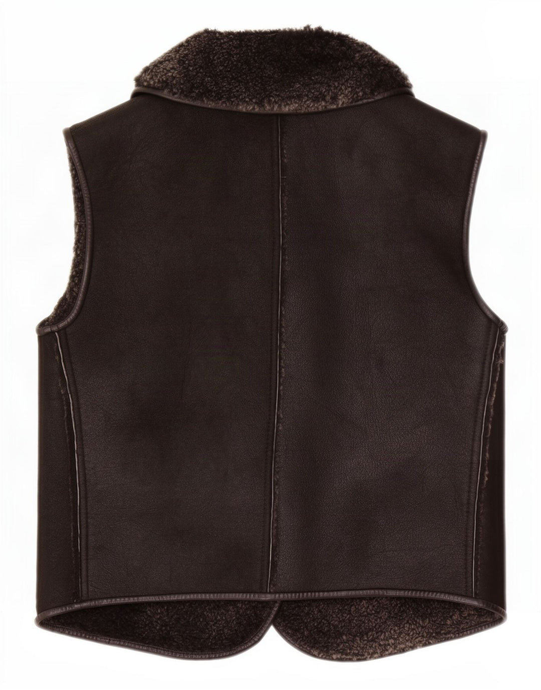 Gilet din shearling vintage pentru femei UK 8 Small Black