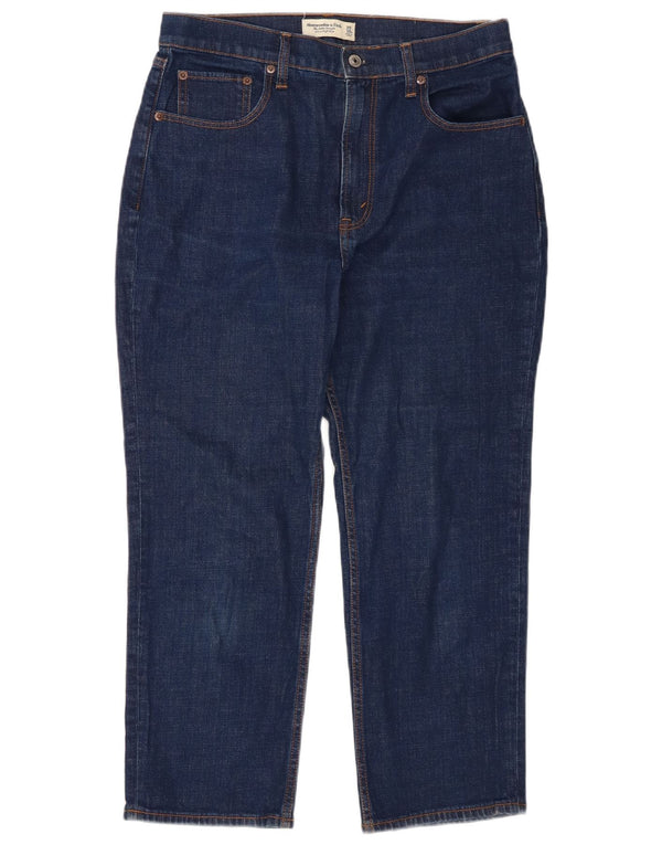 Blugi tăiați pentru femei Abercrombie & Fitch US 10 Large W30 L24 Bleumarin