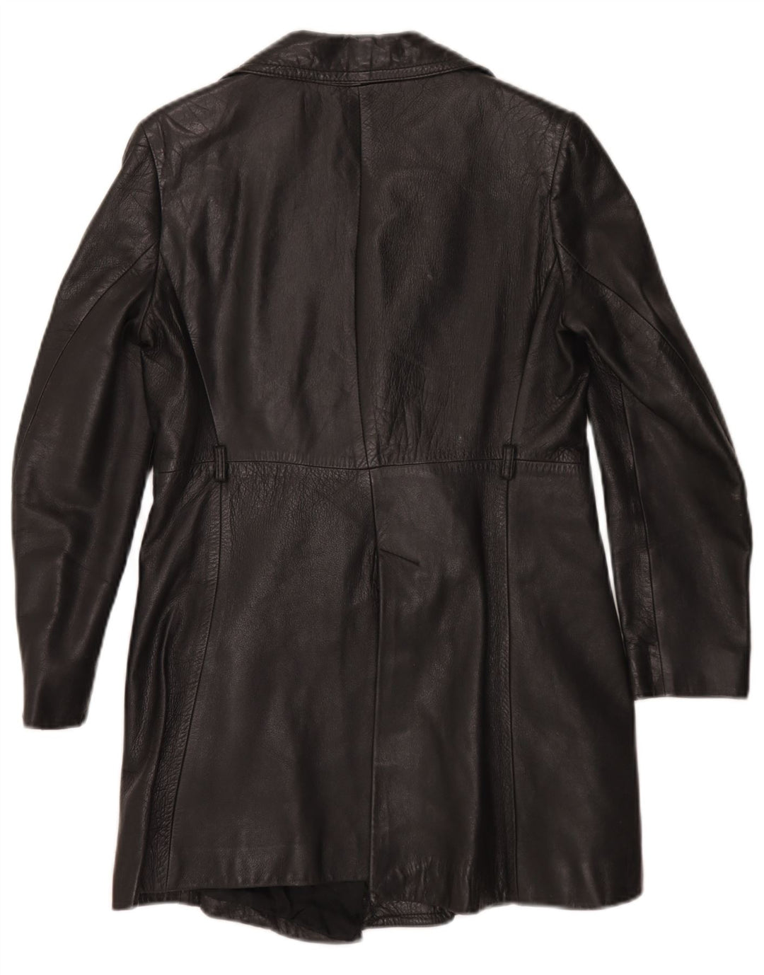 Palton din piele vintage pentru femei UK 10 mic negru