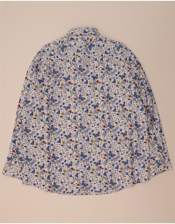 Cămașă C&A pentru bărbați cu tăiere obișnuită Mărimea 47/48 3XL Bumbac Floral Albastru