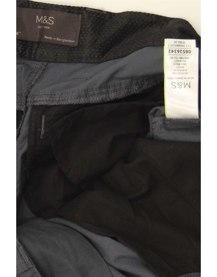 Pantaloni scurți cargo pentru bărbați Marks & Spencer W34, bumbac gri mare