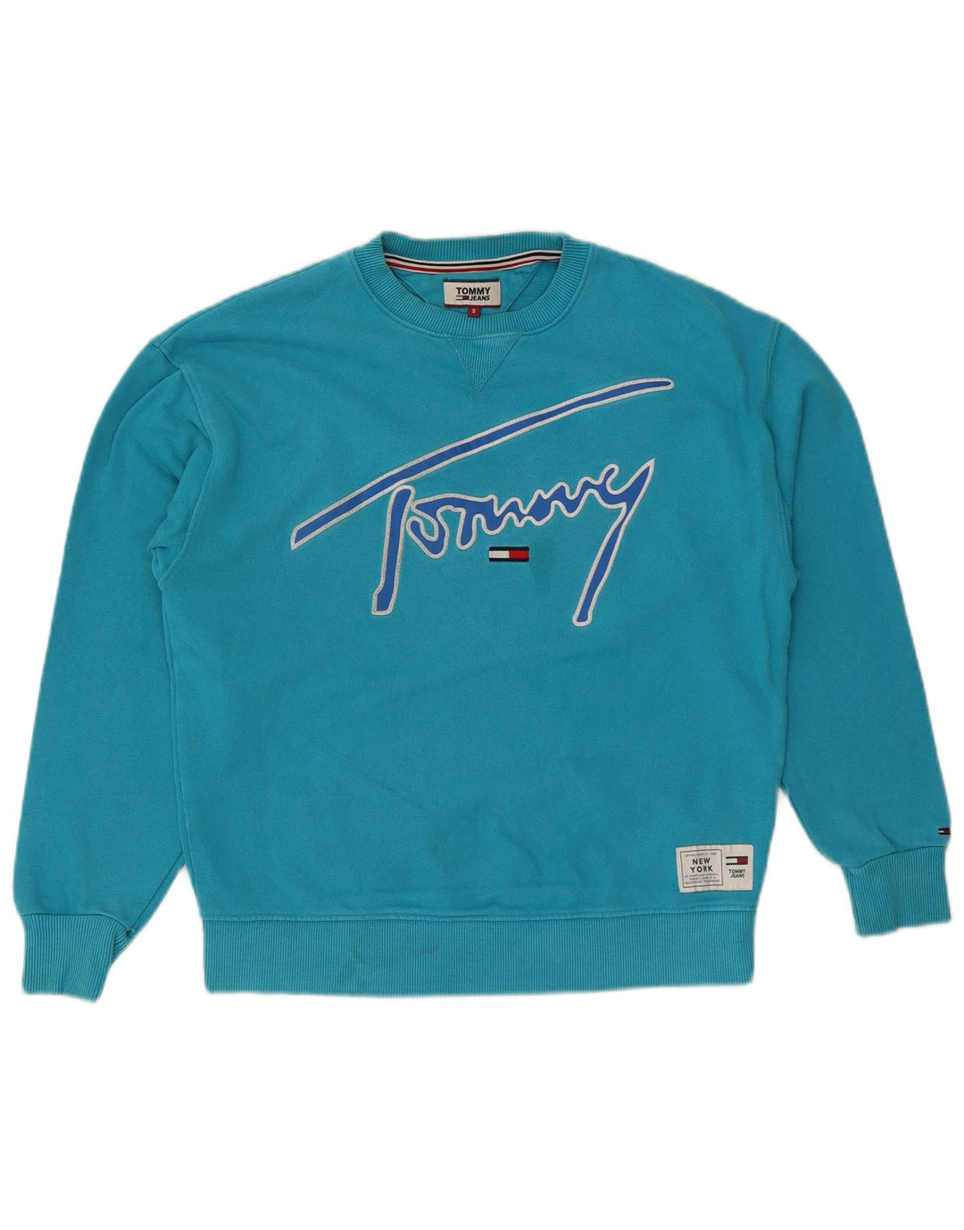 Hanorac grafic pentru bărbați Tommy Hilfiger Pulover mic, albastru, bumbac