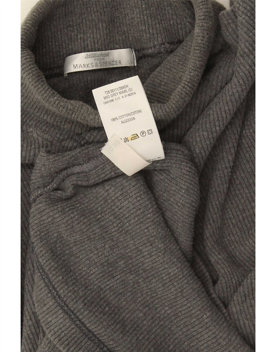 Marks & Spencer pentru bărbați, cu gât rulat, cu mânecă lungă, din bumbac, gri mic
