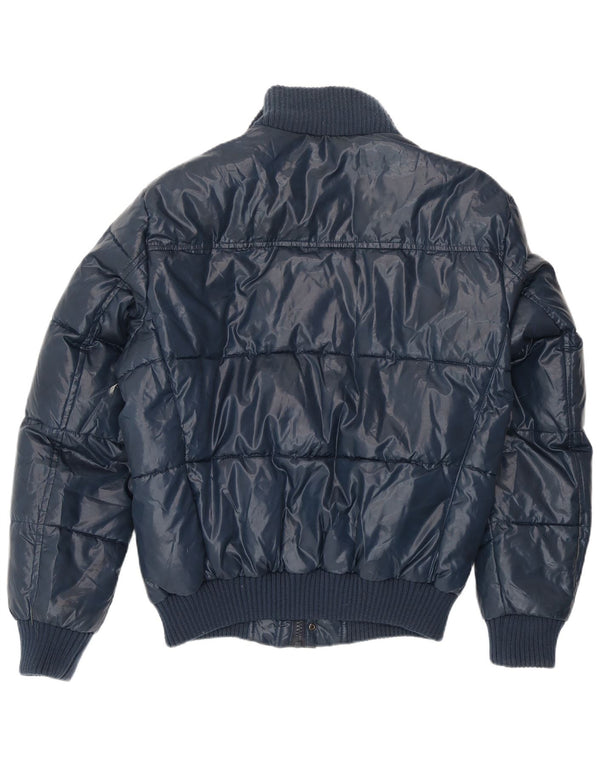 Fay Mens Padded Jacket UK 42 XL Navy Blue Polyester