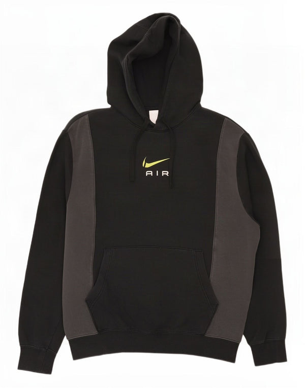 Pulover Nike pentru bărbați cu glugă grafică, mediu negru, bumbac color bloc