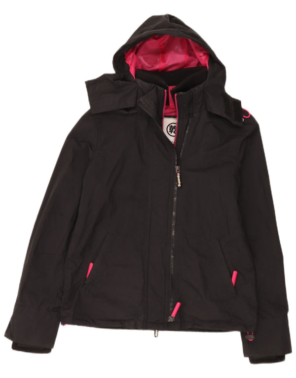Jachetă Windbreaker cu glugă Superdry pentru femei UK 16 Large Black
