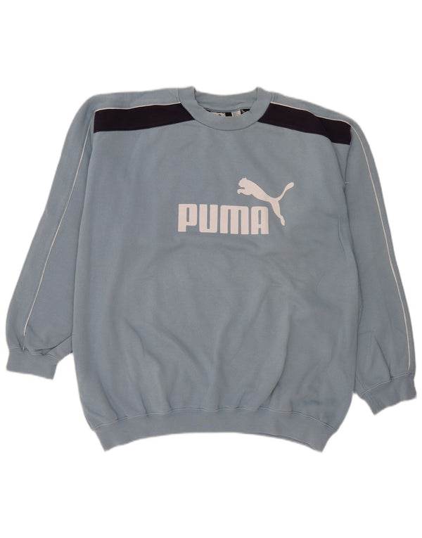 Pulover grafic pentru bărbați Puma Jumper XL, albastru, bumbac color bloc