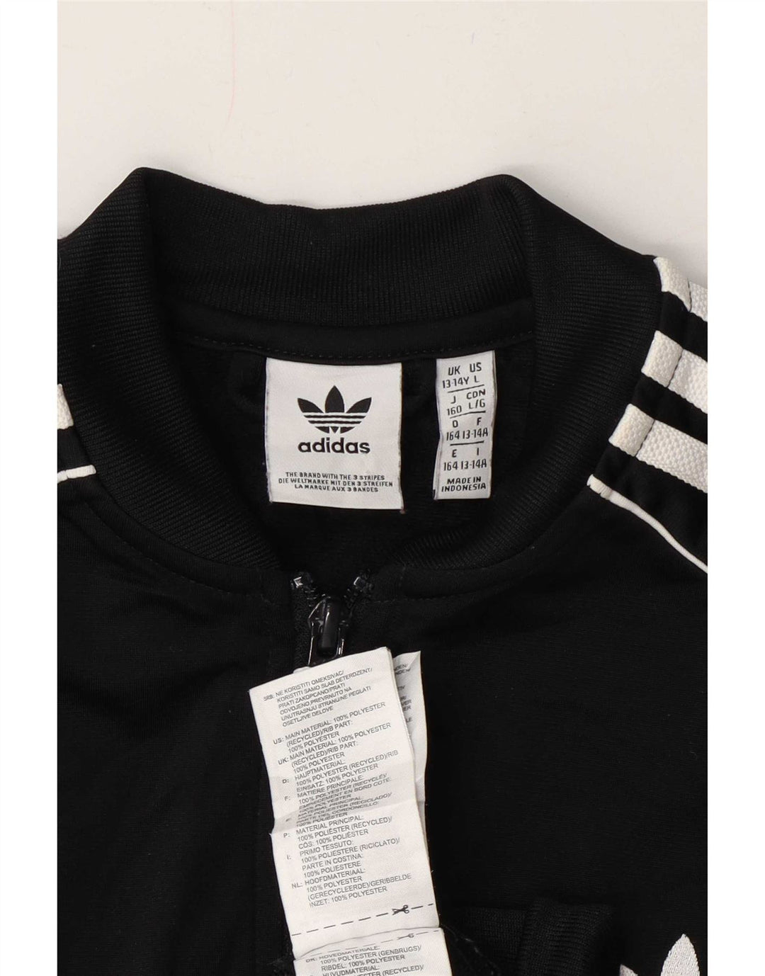 Jachetă de trening pentru băieți Adidas 13-14 ani, poliester negru