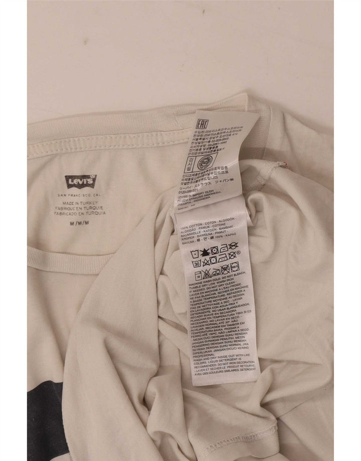 Tricou grafic Levi's pentru bărbați Top mediu alb din bumbac color bloc