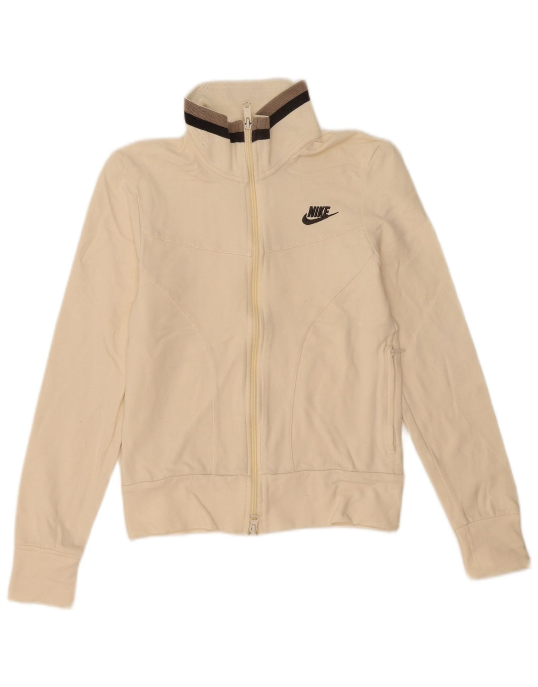 Jachetă de top pentru trening Nike pentru femei UK 8/10 Bumbac alb mic