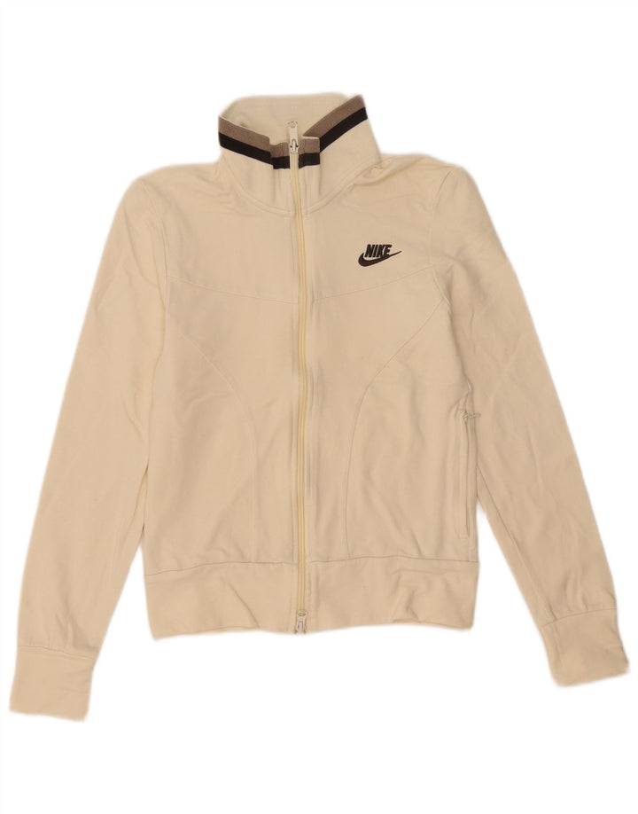Jachetă de top pentru trening Nike pentru femei UK 8/10 Bumbac alb mic