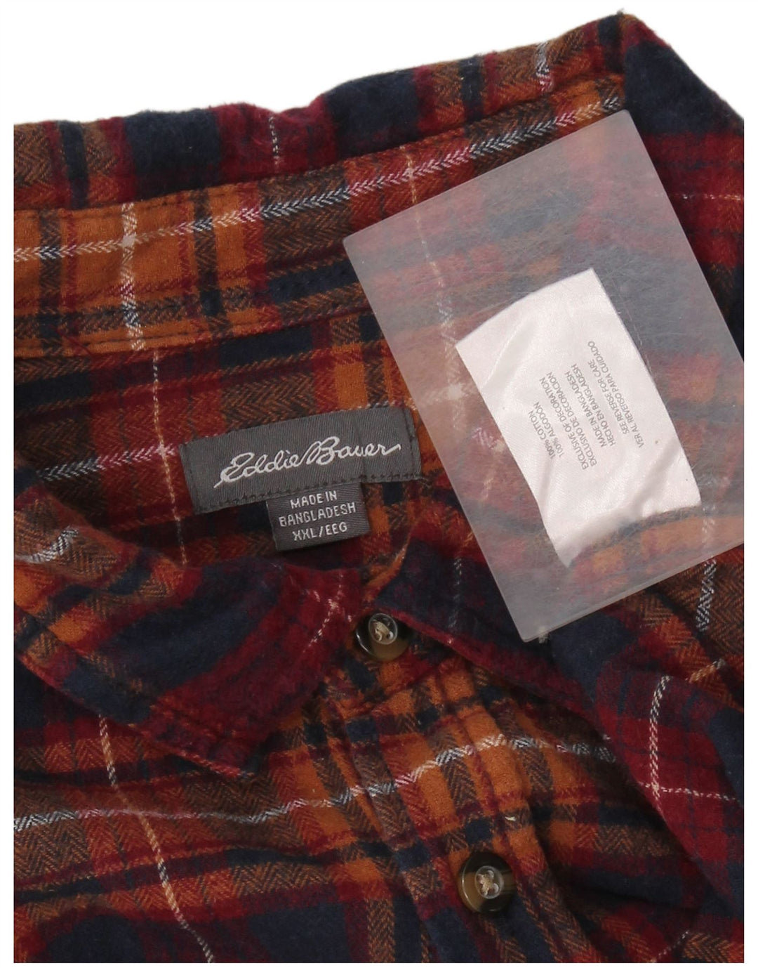 Cămașă de flanel pentru bărbați Eddie Bauer 2XL, bumbac cu carouri multicolore