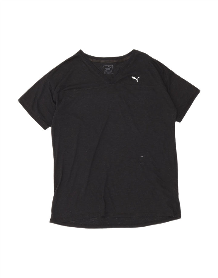 PUMA Womens T-Shirt Top UK 14 arge Black Polyester