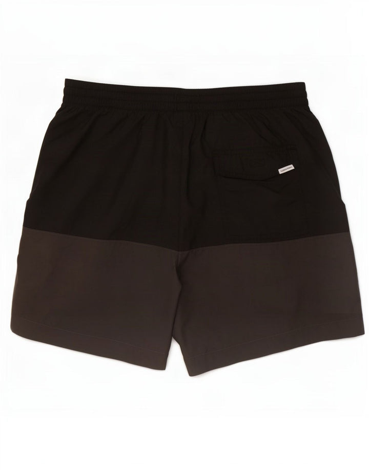 Pantaloni scurți de înot grafic Calvin Klein pentru bărbați, medii, negru, color block