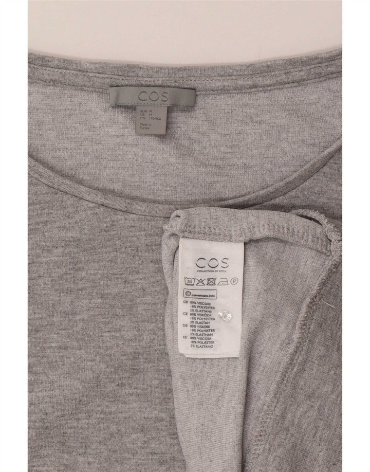 Cos Top supradimensionat pentru femei cu mânecă lungă UK 14 Medium Gri Peteed Viscose