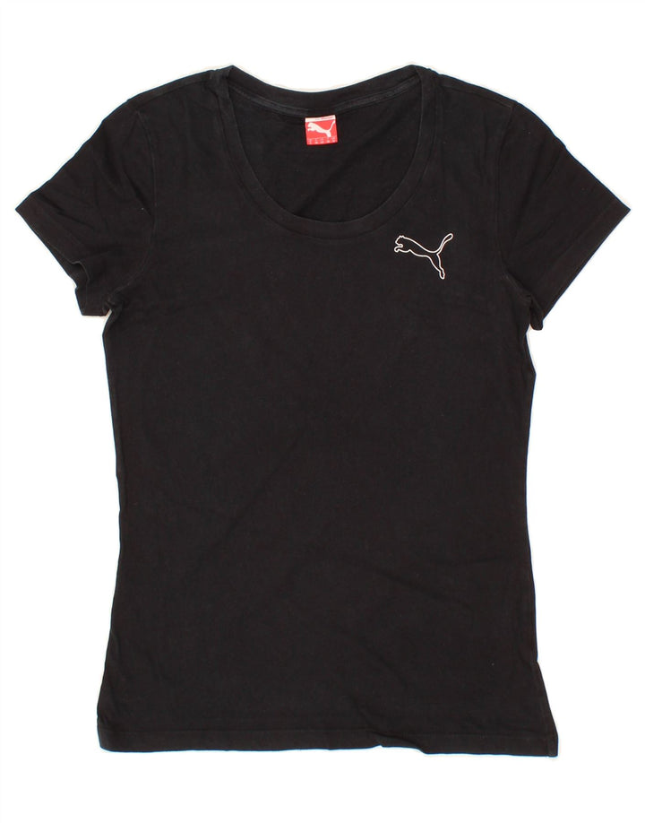 PUMA Womens T-Shirt Top UK 10 Small Black Cotton Vintage Puma and Second-Hand Puma from Messina Hembry 