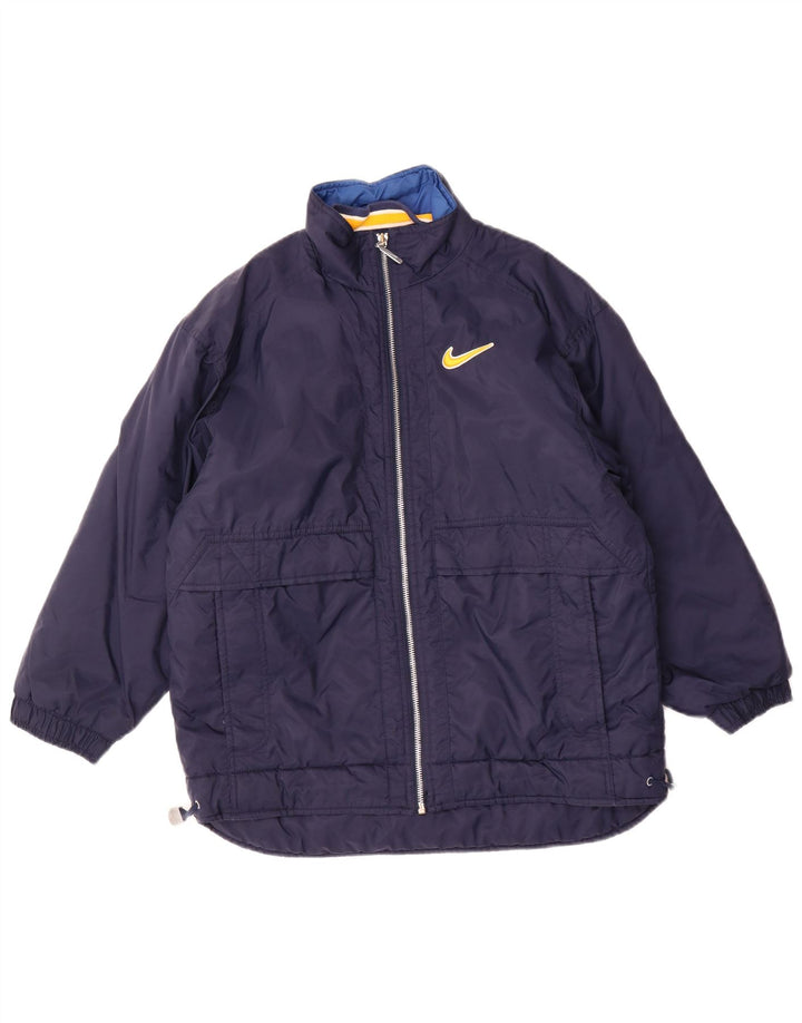 Jachetă căptușită cu grafică Nike pentru băieți 10-11 ani, nailon mediu albastru bleumarin