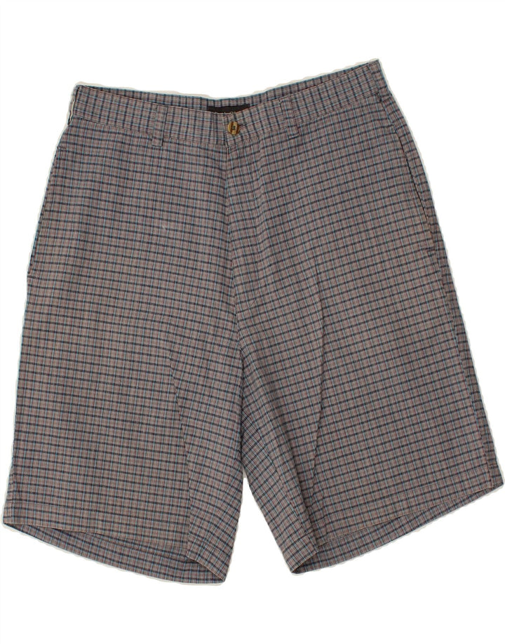 Pantaloni scurti chino VINTAGE pentru bărbați W32, bumbac cu carouri, gri mediu