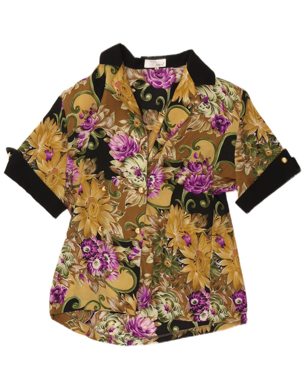 CAROLINA PEDRJONI Bluză cămașă pentru femei UK 16 mare, multicoloră, florală