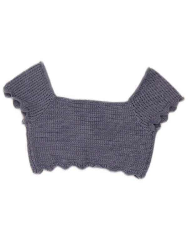 Top Crop tricot pentru femei Zara UK 8 Small Blue