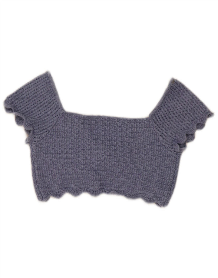Top Crop tricot pentru femei Zara UK 8 Small Blue