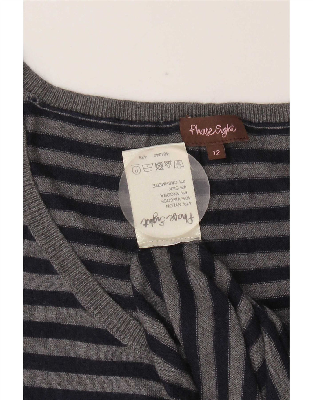 Faza Eight Vestă pentru femei din Nylon cu dungi UK 12 Medium Gri