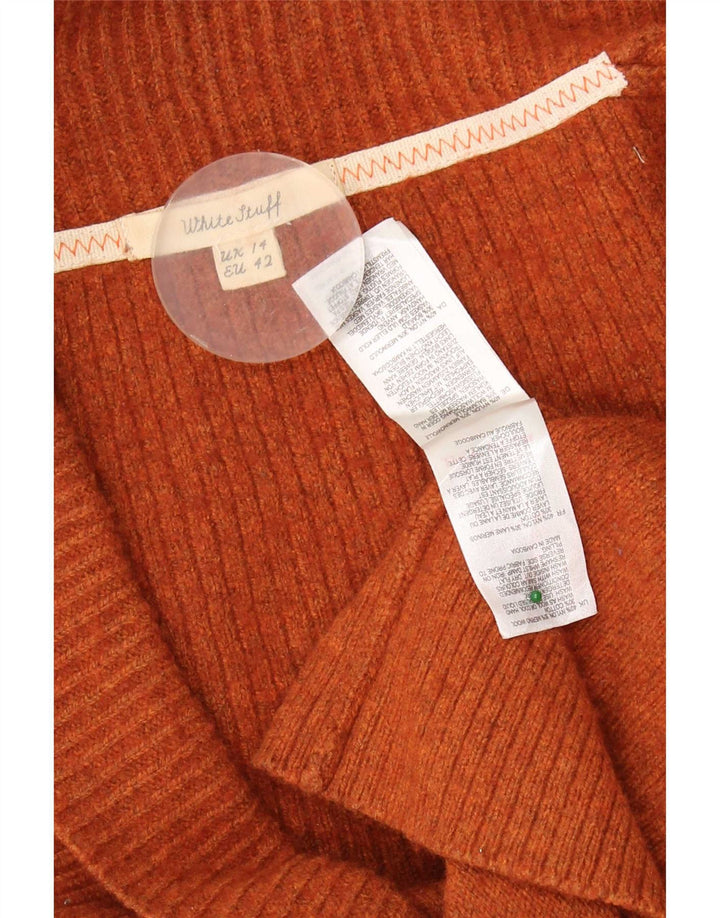 White Stuff Pulover cardigan deschis pentru femei UK 14 mare, maro, nailon