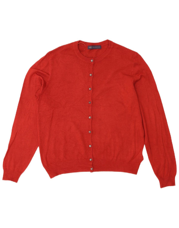 Pulover cardigan pentru femei Marks & Spencer UK 14 mare, roșu, viscoză