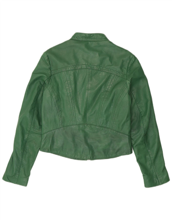 Rino & Pelle Jachetă de piele crop pentru femei EU 38 Piele verde medie