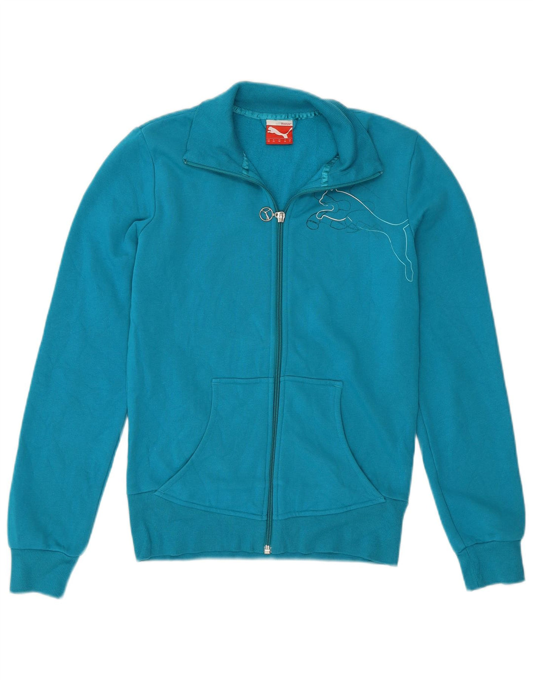 Jachetă de top cu trening grafic PUMA pentru femei UK 8 Small Blue