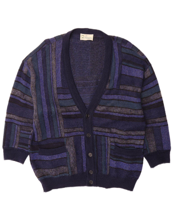 Pulover cardigan pentru bărbați Bizzarro XL Lână cu dungi bleumarin