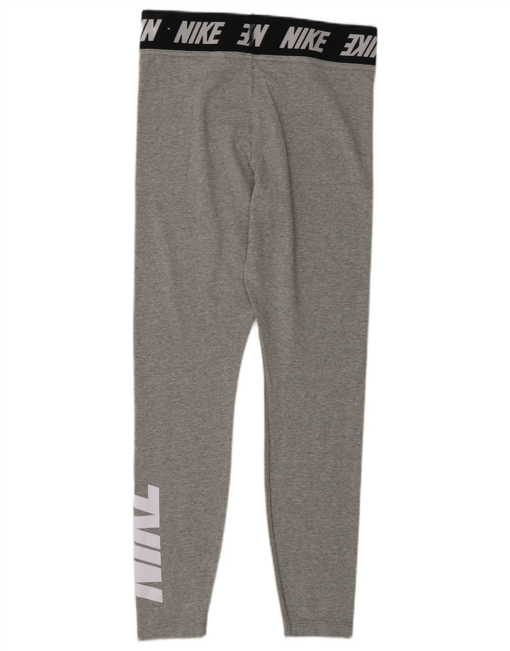Leggings grafic Nike pentru femei UK 12, bumbac color bloc, gri mediu