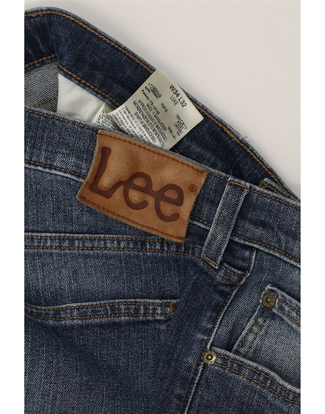 LEE Mens Luke Denim Shorts W34 Large Blue Cotton Vintage Lee and Second-Hand Lee from Messina Hembry 
