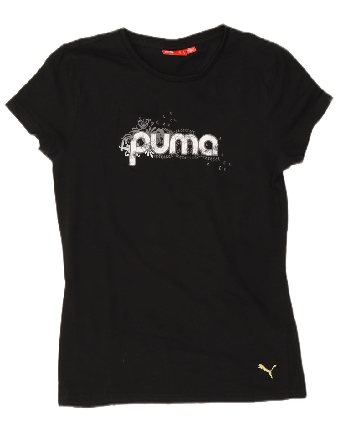 Tricou Puma Regular Graphic pentru femei Top UK 12 Medium Black Bumbac