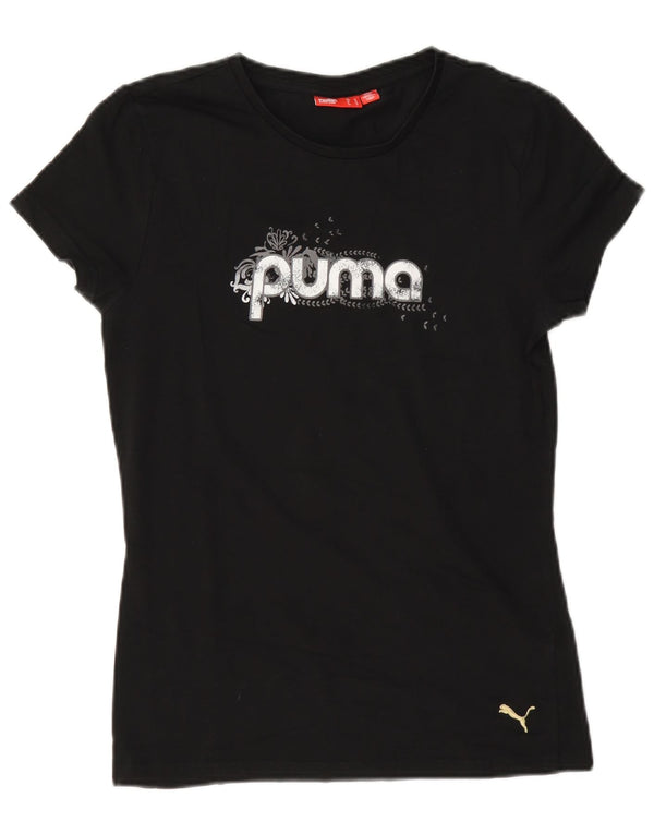 Tricou Puma Regular Graphic pentru femei Top UK 12 Medium Black Bumbac
