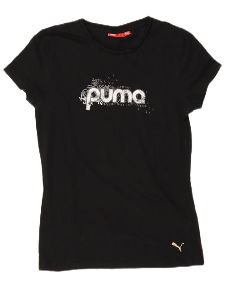 Tricou Puma Regular Graphic pentru femei Top UK 12 Medium Black Bumbac