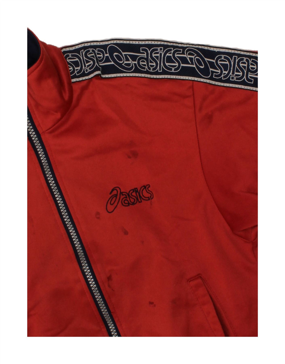 ASICS Boys Graphic Tracksuit Top Jacket 5-6 Years Red Colourblock Vintage Asics and Second-Hand Asics from Messina Hembry 