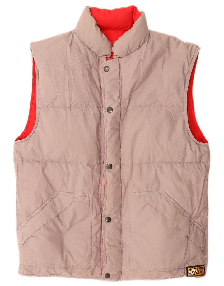 Gilet vintage pentru bărbați, căptușit, reversibil, UK 38, bumbac roșu mediu