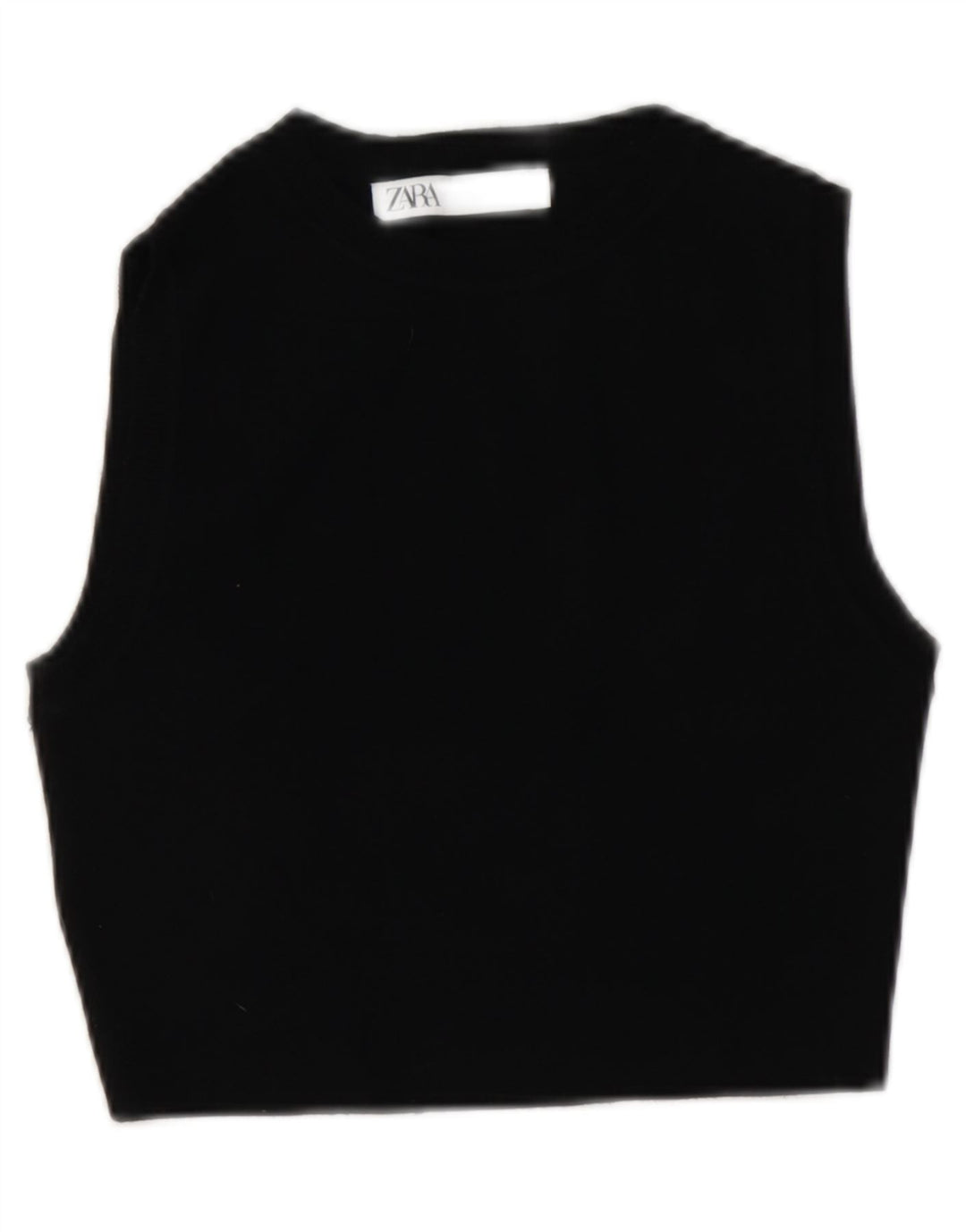 Vesta Crop Top pentru femei Zara UK 12 Medium Black Viscose