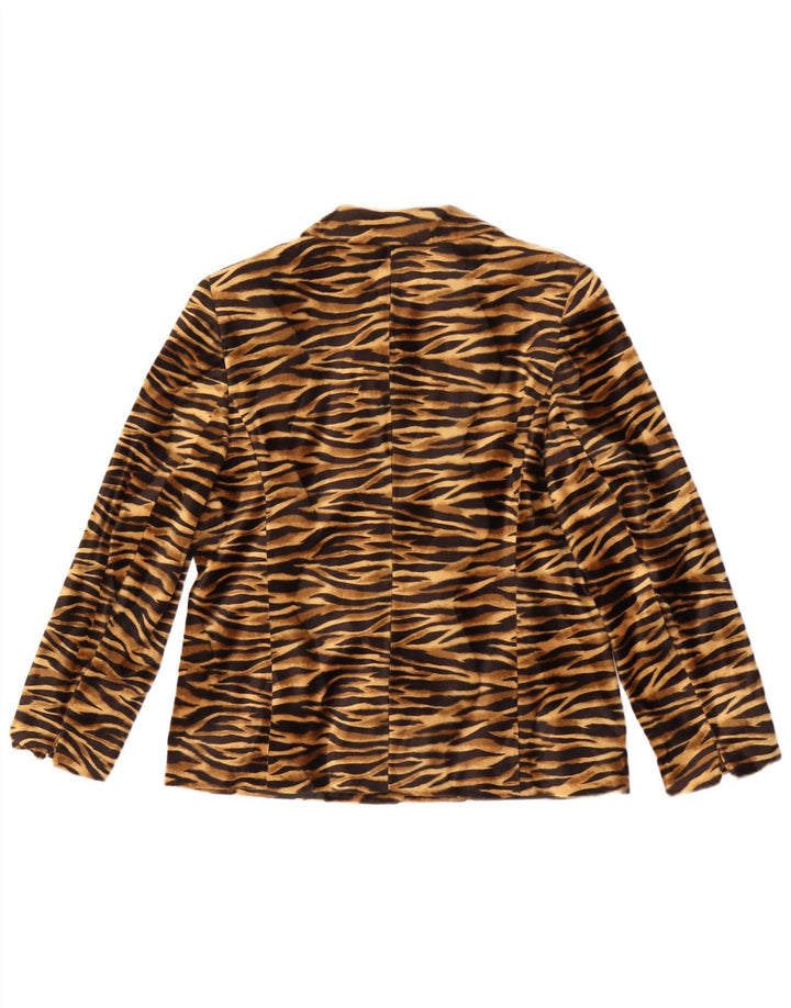 My Own Womens Blazer Jacket cu 4 nasturi EU 42 Maro Maro Animal Print