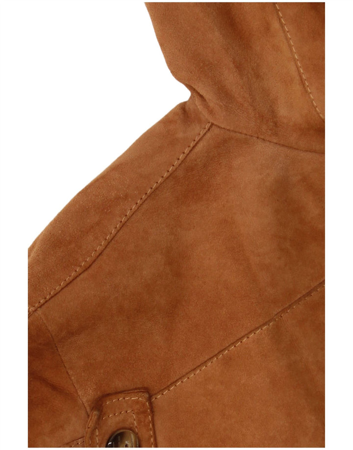 Jachetă pentru femei VINTAGE din piele intoarsa cu 3 nasturi IT 42 Maro Mediu