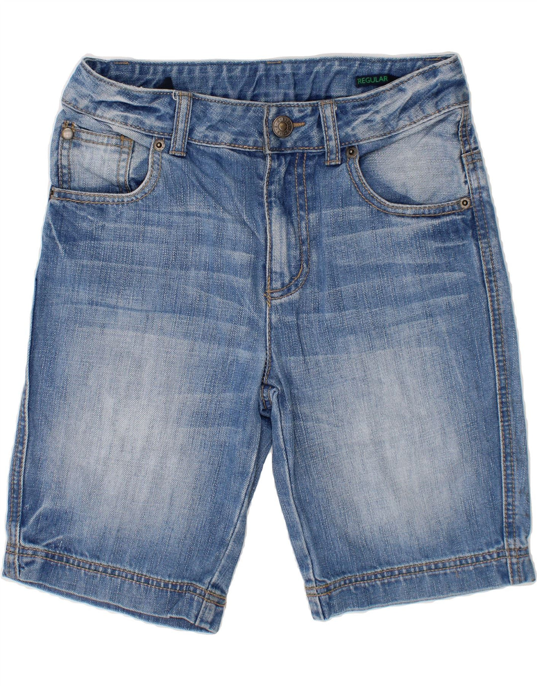 BENETTON Boys Regular Denim Shorts 7-8 Years Medium W24  Blue Cotton Vintage Benetton and Second-Hand Benetton from Messina Hembry 