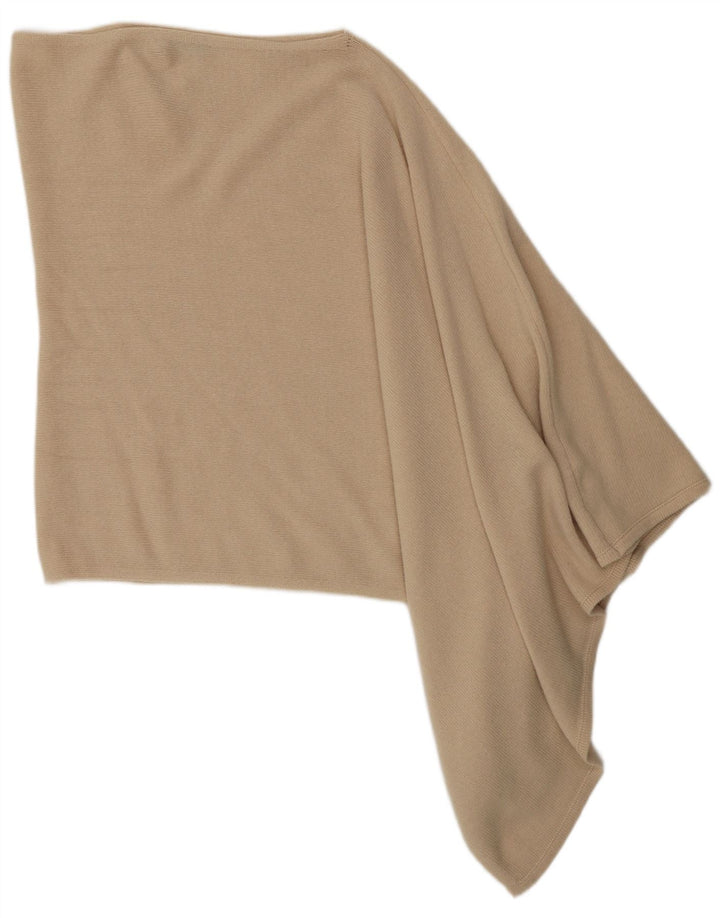 Pulover poncho asimetric pentru femei Benetton Lână bej mărime unica