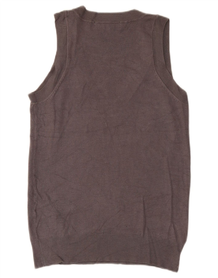 Zara Womens Vest Tank Top UK 12 Medium Gri Viscose