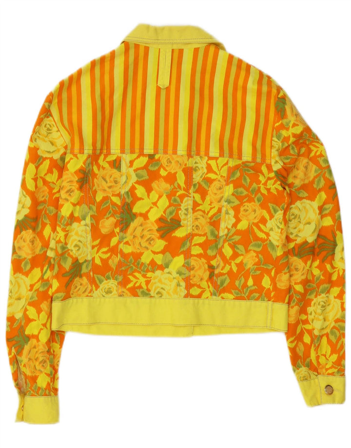 Jachetă Bomber Vintage pentru Damă EU 38 Medium Galben Floral Bumbac