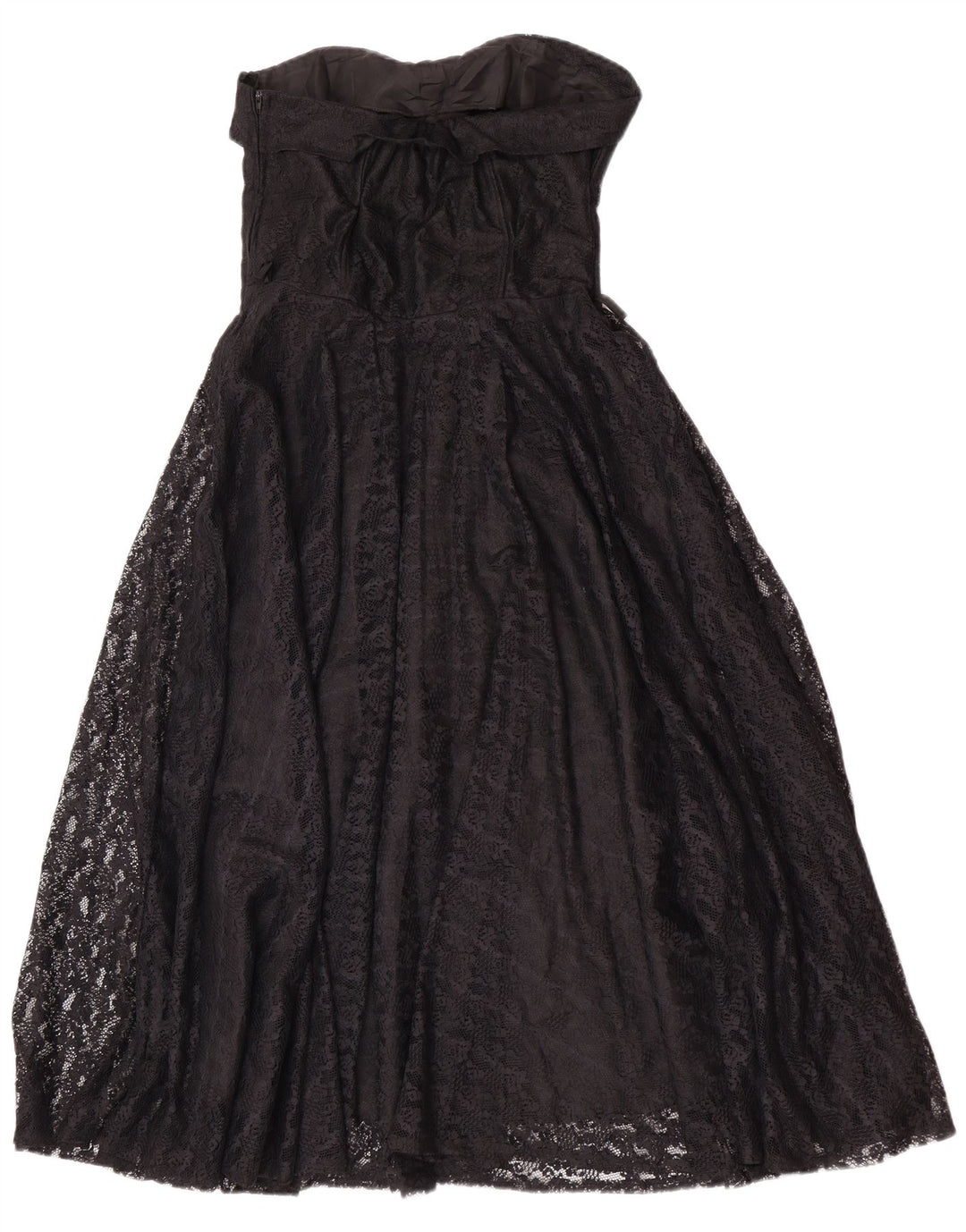 Rochie vintage pentru femei fără bretele UK 14 mare, neagră, cu flori din poliamidă