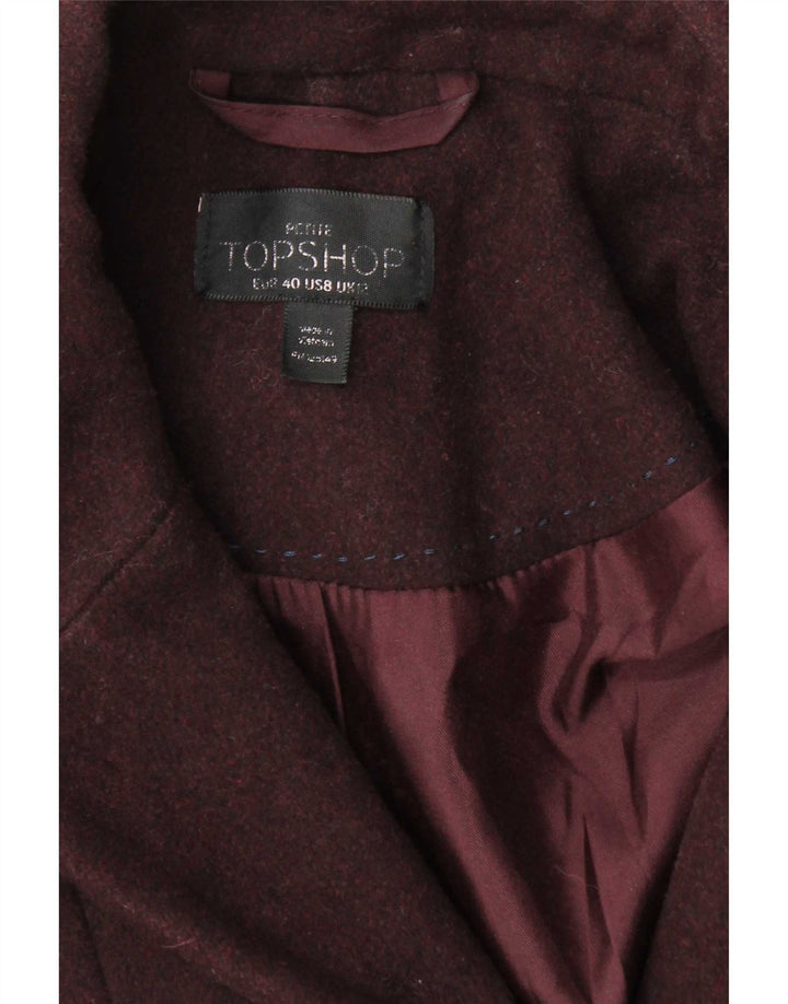 Topshop Pardesiu pentru femei UK 12 Medium Burgundy Poliester