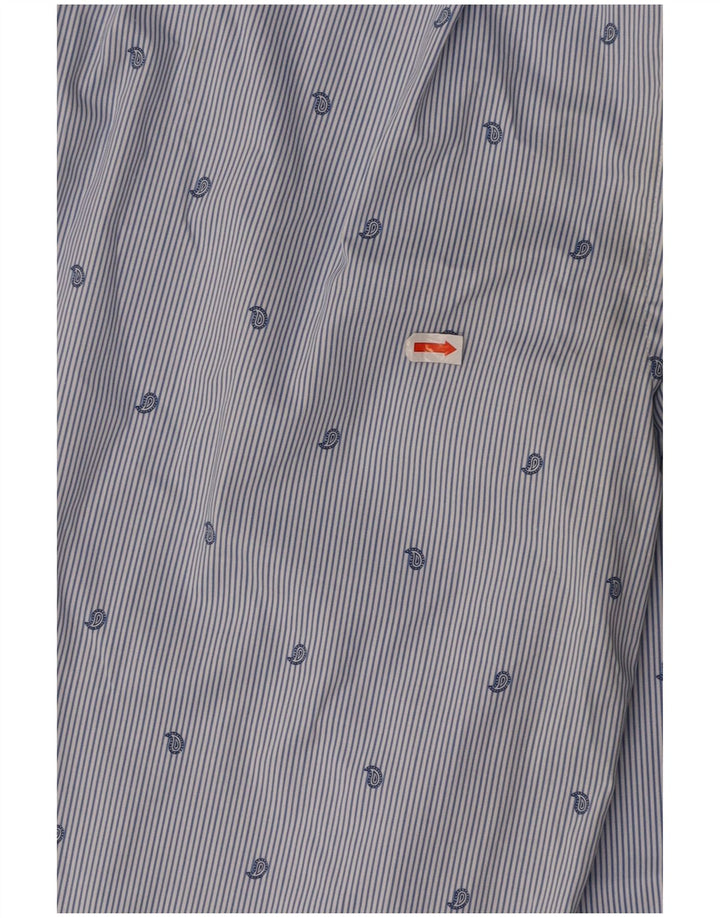 Cămașă stretch pentru bărbați TOMMY HILFIGER Mărimea 15 1/2 Medium Blue Pinstripe