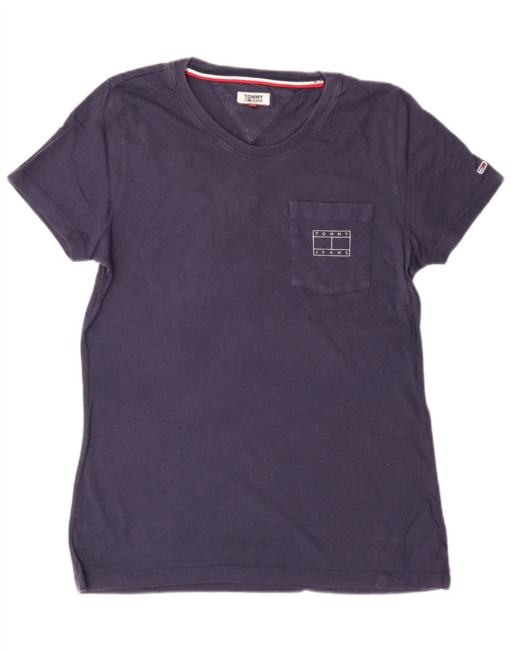 Tricou Tommy Hilfiger pentru femei Top mediu din bumbac bleumarin